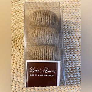 4 Jute Napkin Rings 